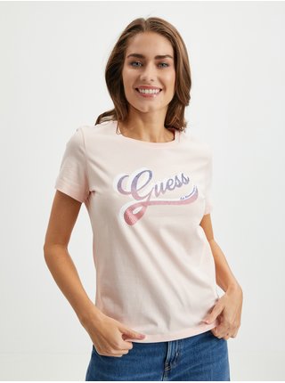 Svetloružové dámske tričko Guess