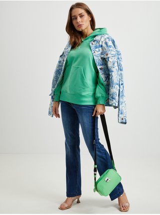 Světle zelená dámská mikina s kapucí Calvin Klein Jeans