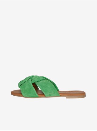 Zelené dámské semišové pantofle Pieces Visana