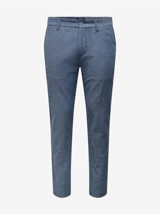 Chino nohavice pre mužov ONLY & SONS - modrá