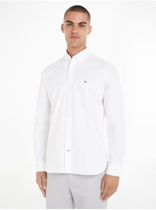 Bílá pánská košile Tommy Hilfiger Pigment Garment Dye