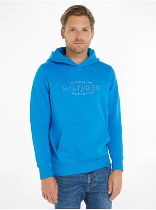 Modrá pánská mikina Tommy Hilfiger Curve Logo Hoody 
