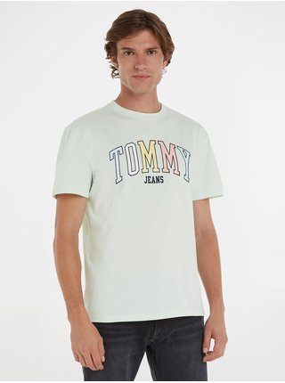 Mentolové pánské tričko Tommy Jeans College Pop Tommy Tee 