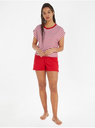 Bílo-červené dámské pruhované pyžamo Tommy Hilfiger Underwear