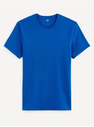 Modré pánské basic tričko Celio Neunir 