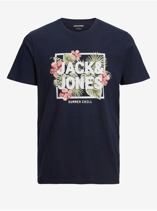 Tmavě modré pánské tričko Jack & Jones Becs