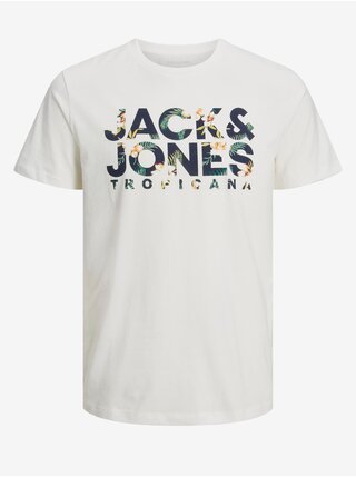 Tričká s krátkym rukávom pre mužov Jack & Jones - biela
