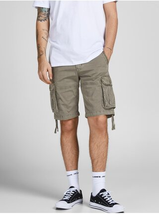 Kaki pánske kapsáčové kraťasy Jack & Jones Zeus