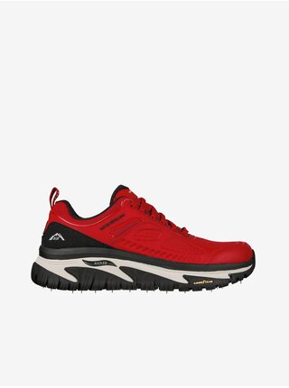 Červené pánské tenisky s koženými detaily Skechers