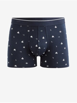 Tmavě modré pánské vzorované boxerky Celio Mitch 