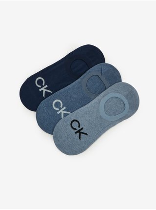 Súprava troch párov pánskych ponožiek v modrej farbe Calvin Klein