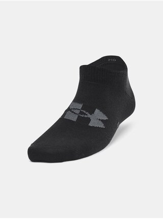 Sada tří párů klučičích ponožek v bílé, šedé a černé barvě Under Armour UA Yth Essential No Show 6pk  
