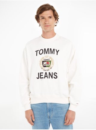 Mikiny bez kapuce pre mužov Tommy Jeans - biela