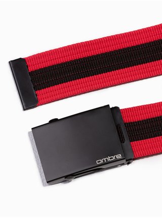 Černo-červený pánský látkový pásek Ombre Clothing A377 