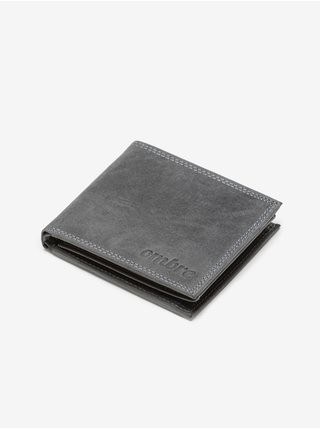 Šedá pánská kožená peněženka Ombre Clothing
