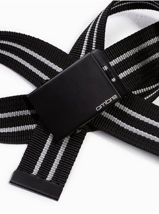 Šedo-černý pánský pruhovaný pásek Ombre Clothing