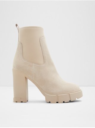 Béžové dámské semišové kotníkové boty na vysokém podpatku ALDO Bolder