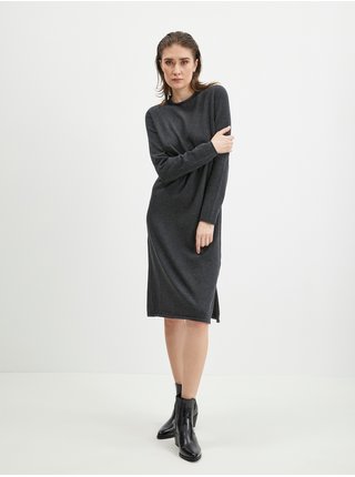 Tmavě šedé dámské svetrové šaty Tom Tailor Denim