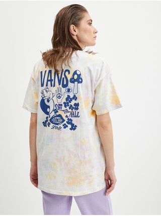 Žlto-biele dámske vzorované tričko VANS