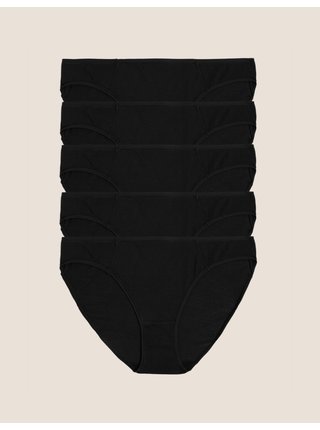 Sada pěti dámských kalhotek v černé barvě Marks & Spencer   