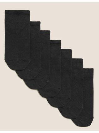 Sada sedmi párů dětských nízkých ponožek v černé barvě Marks & Spencer  