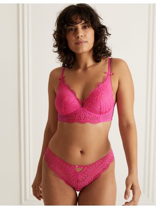 Růžové dámské brazilské kalhotky s krajkovým detailem Marks & Spencer Nova  