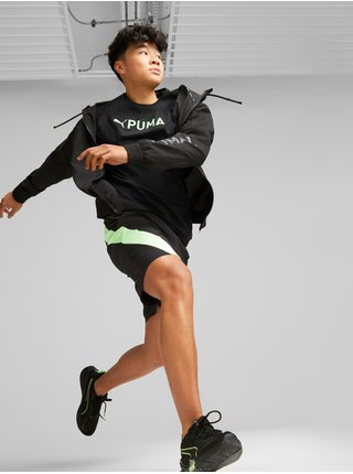Zeleno-čierne pánske športové kraťasy Puma Fit 7