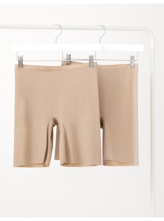 Sada dvou dámských stahujících nohavičkových kalhotek v béžové barvě Marks & Spencer   