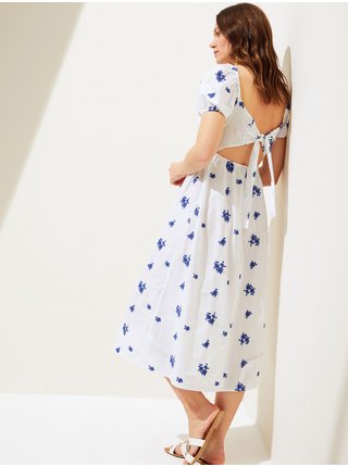 Voľnočasové šaty pre ženy Marks & Spencer - biela, modrá