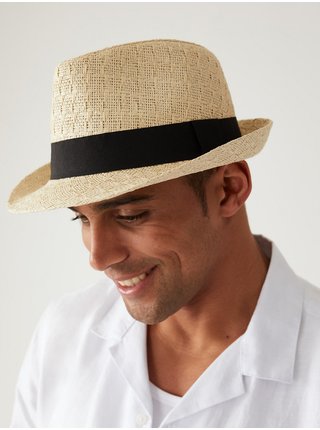 Béžový pánský klobouk Marks & Spencer 