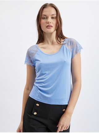 Modré dámske tričko s čipkou ORSAY