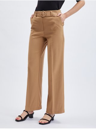 Světle hnědé dámské kalhoty s páskem ORSAY