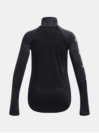 Čierne dievčenské športové tričko Under Armour UA Tech Graphic 1/2 Zip