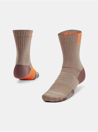 Hnědé pánské sportovní ponožky Under Armour UA AD Playmaker 1pk Mid  