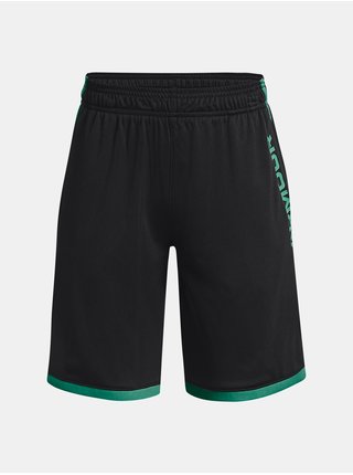 Zeleno-čierne chlapčenské športové šortky Under Armour UA Stunt 3.0 Shorts