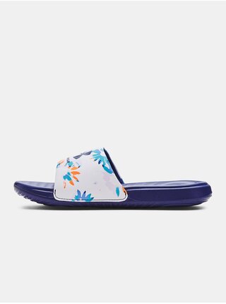 Bílo-modré dámské vzorované pantofle Under Armour UA W Ansa Graphic   