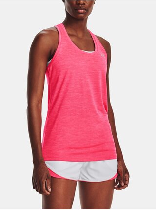 Růžové dámské sportovní tílko Under Armour Tech Tank - Twist   