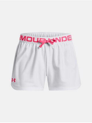 Růžovo-bílé holčičí sportovní kraťasy Under Armour Play Up Solid Shorts   