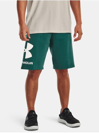 Tmavě zelené pánské sportovní kraťasy Under Armour UA Rival Flc Big Logo Shorts    