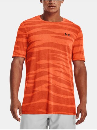 Oranžové pánské vzorované sportovní tričko Under Armour UA Seamless Wave 