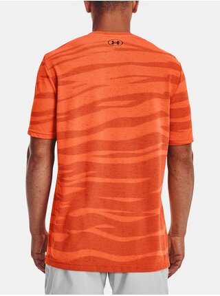 Oranžové pánské vzorované sportovní tričko Under Armour UA Seamless Wave 