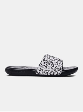 Černo-bílé pánské vzorované pantofle Under Armour UA M