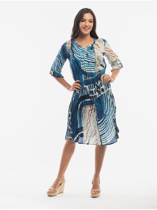 Modré dámské vzorované šaty Orientique