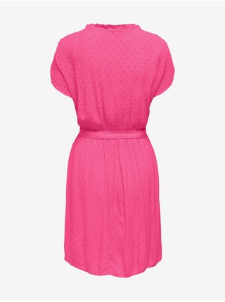 Tmavě růžové dámské puntíkované šaty JDY Lima