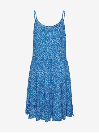 Modré dámské květované šaty ONLY Maj