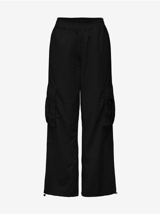 Černé dámské šusťákové kalhoty s kapsami ONLY Karin