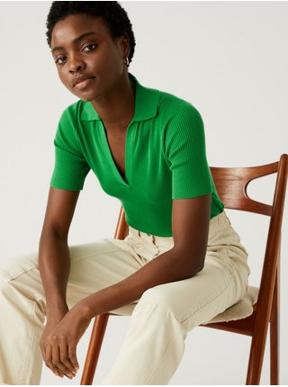 Tričká s krátkym rukávom pre ženy Marks & Spencer - zelená