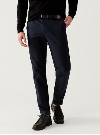 Chino nohavice pre mužov Marks & Spencer - tmavomodrá
