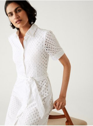 Košeľové šaty pre ženy Marks & Spencer - biela