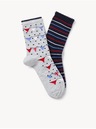 Ponožky pre ženy Marks & Spencer - sivá, tmavomodrá, červená, biela